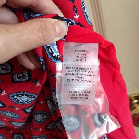 Tristan red geometric print maxi dress NWOT - Picture 8 of 13